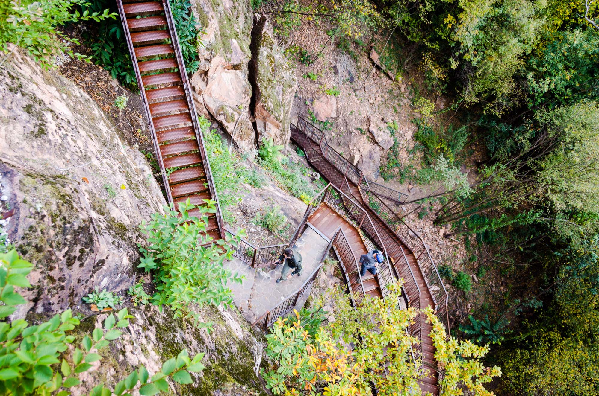 Treppen führen durch die Rastenbachschlucht